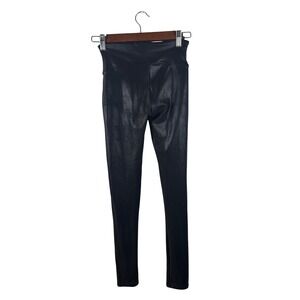 SPANX by Sara Blakely Small Faux Leather Leggings Black High Waisted Comfortable
